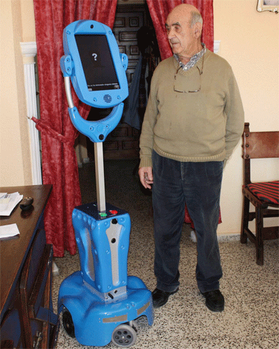 La plataforma robótica está equipada con cámara, monitor, micrófono y altavoces