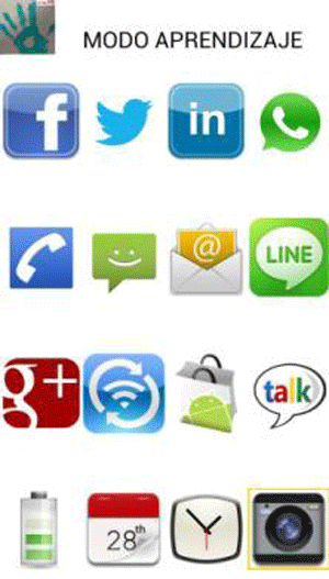 Pantalla de la etapa de Aprendizaje de la aplicación HAPP