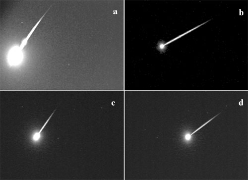 Cuatro de las siete bolas de fuego estudiadas por los investigadores